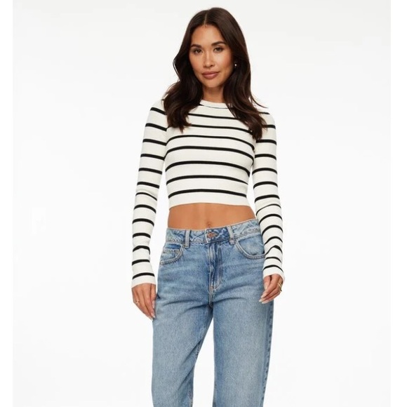 Dynamite fitted striped crew sweater - Picture 2 of 7